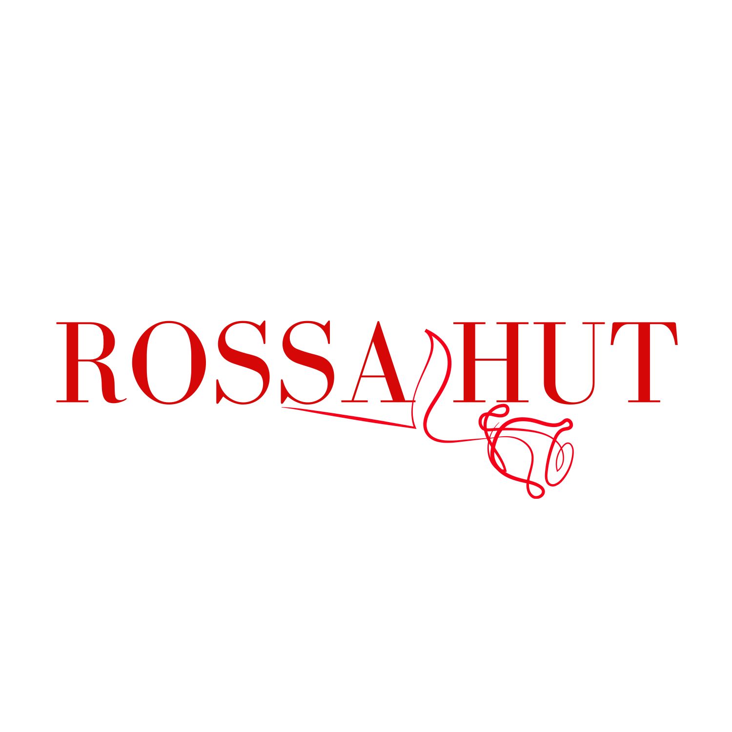 Logo in Red letters RossaHut